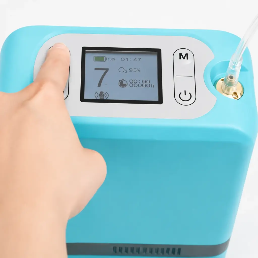 NORYLUME portable oxygen concentrator control panel detail